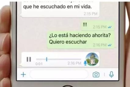 Interfaz de nota de audio de WhatsApp