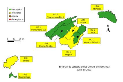 En Menorca el escenario de sequía es el de normalidad.