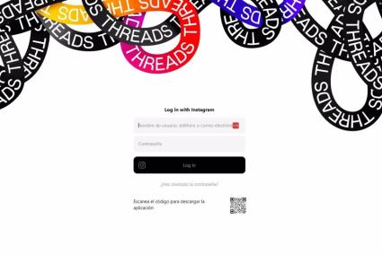 Página de inicio de sesión en la web de Threads