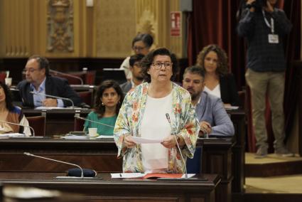 Catalina Cirer, consellera de Famílies i Afers Socials durante una intervención.