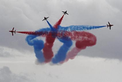 Los aviones británicos, en una de sus anteriores presencias en el cielo de la Isla.