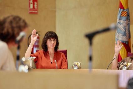 La consellera de Ordenación Territorial y Turística, Núria Torrent, durante el pleno de este lunes. 