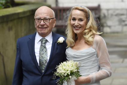 Rupert Murdoch y Jerry Hall