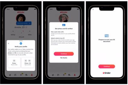 Tinder llevará a más usuarios el sistema que permite verificar un perfil con un documento de identidad