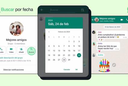 WhatsApp permite buscar mensajes filtrándolos según la fecha de envío en dispositivos Android e iOS