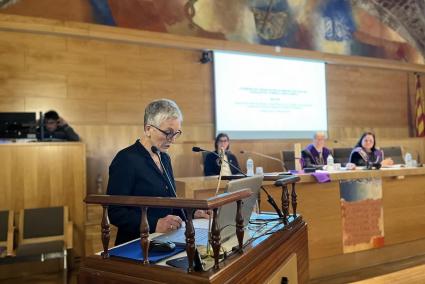 Gràcia Seguí, en el momento de formalizar su ingreso en la institución.