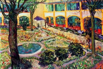 VAN GOGH. Jardín del hospital de Arles, 1888. El jardín terapéutico, para serenar el alma.