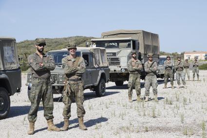 El Regimiento de Infantería Palma 47, de maniobras en Menorca, en una imagen del año pasado.