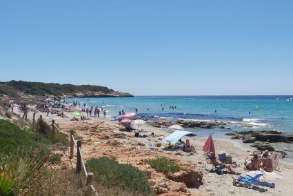 Imagen que ofrecía este miércoles la playa de Sant Tomàs, en Es Migjorn Gran