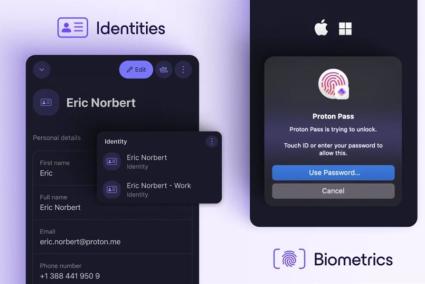 Proton Pass ahora admite entrada biométrica