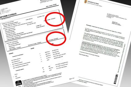 A la izquierda, la analítica encargada por Salud en abril, y a la derecha la comunicación enviada a Hidrobal.