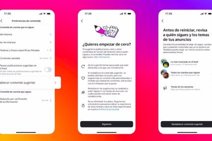 Instagram prueba una función que permite restablecer las recomendaciones de contenido