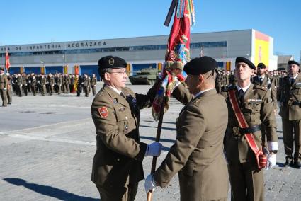 El coronel Gabriel Villalonga, el día de la toma de posesión del Regimiento Asturias 31 en El Goloso, en diciembre de 2023.