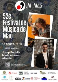 Concierto en Maó, 52º Festival de Música de Maó con Josep Portella y Maria Alonso-Allende