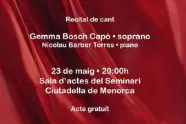 Recital de canto en Ciutadella